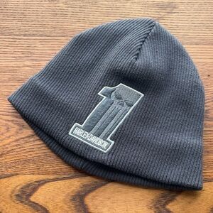 Harley-Davidson Kids Beanie Skull Logo Hat 2T–4T Biker Y2K Fleece ribbed cap